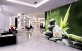 Avikalp MWZ3647 White Flowers Leaves Stones HD Wallpaper for Spa