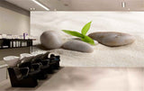 Avikalp MWZ3648 Stones Sand Leaves HD Wallpaper for Spa