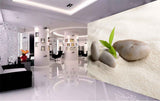 Avikalp MWZ3648 Stones Sand Leaves HD Wallpaper for Spa