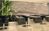 Avikalp MWZ3654 Green Stems Leaves Black Stones Wooden Board HD Wallpaper for Spa