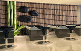 Avikalp MWZ3656 Stems Leaves Black Stones Wooden Mat HD Wallpaper for Spa