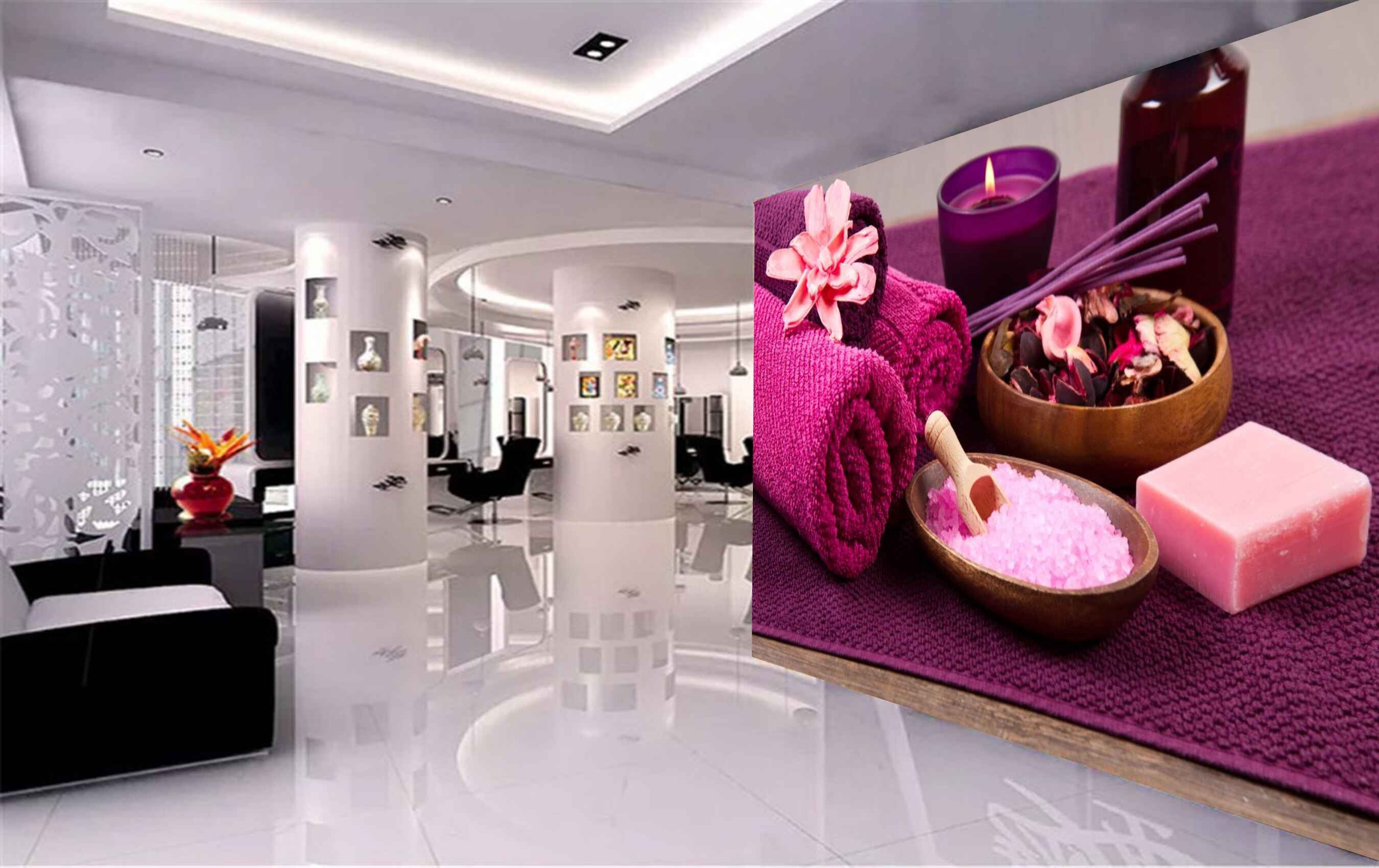 Avikalp MWZ3659 Pink Stones Flowers Clothes Soap HD Wallpaper for Spa