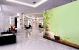 Avikalp MWZ3661 Candle White Flowers Peach Stones Leaves HD Wallpaper for Spa