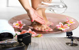 Avikalp MWZ3679 Pink White Flowers Hands Legs Water Wash HD Wallpaper for Spa