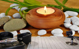 Avikalp MWZ3691 Stones Candle Leaves HD Wallpaper for Spa