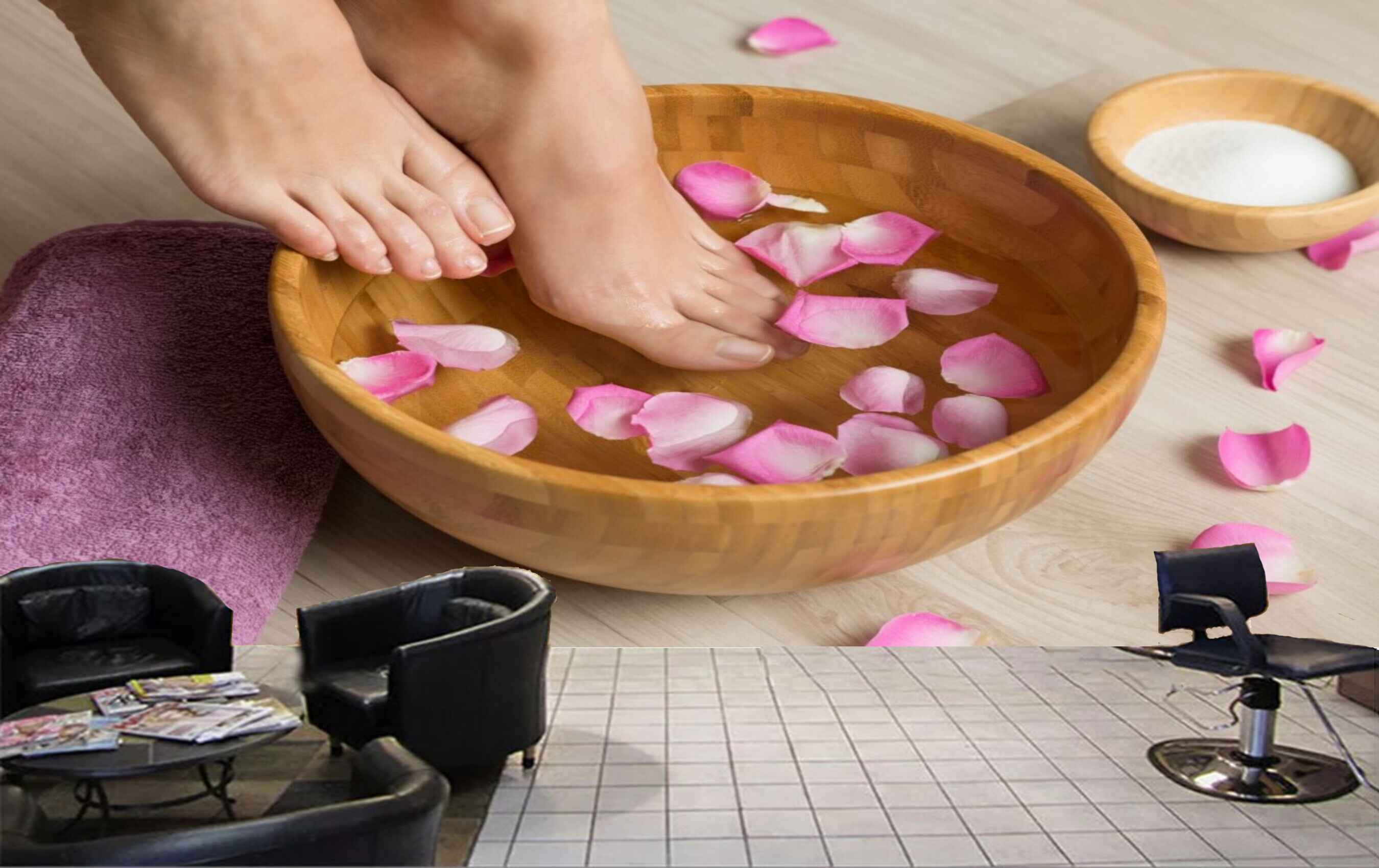 Avikalp MWZ3695 Legs Clean Rose Milk Water HD Wallpaper for Spa