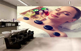 Avikalp MWZ3698 Beauty Spa Black Stones HD Wallpaper for Spa