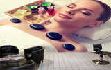 Avikalp MWZ3698 Beauty Spa Black Stones HD Wallpaper for Spa