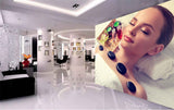 Avikalp MWZ3698 Beauty Spa Black Stones HD Wallpaper for Spa