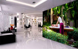 Avikalp MWZ3699 Women Massage Spa Trees Leaves Nature Stones HD Wallpaper for Spa