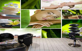 Avikalp MWZ3705 Women Spa Stones Leaves Flowers HD Wallpaper for Spa