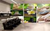 Avikalp MWZ3708 Yellow White Flowers Stones Body Spa HD Wallpaper for Spa