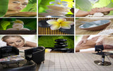 Avikalp MWZ3708 Yellow White Flowers Stones Body Spa HD Wallpaper for Spa