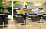 Avikalp MWZ3708 Yellow White Flowers Stones Body Spa HD Wallpaper for Spa