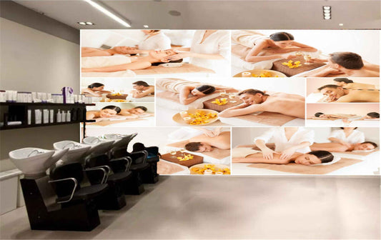 Avikalp MWZ3711 Body Massage Spa Yellow Flowers HD Wallpaper for Spa