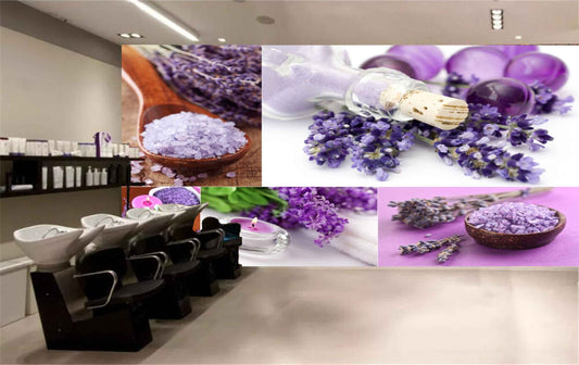 Avikalp MWZ3717 Purple Candles Flowers Stones Essence HD Wallpaper for Spa