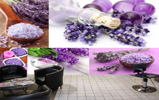 Avikalp MWZ3717 Purple Candles Flowers Stones Essence HD Wallpaper for Spa
