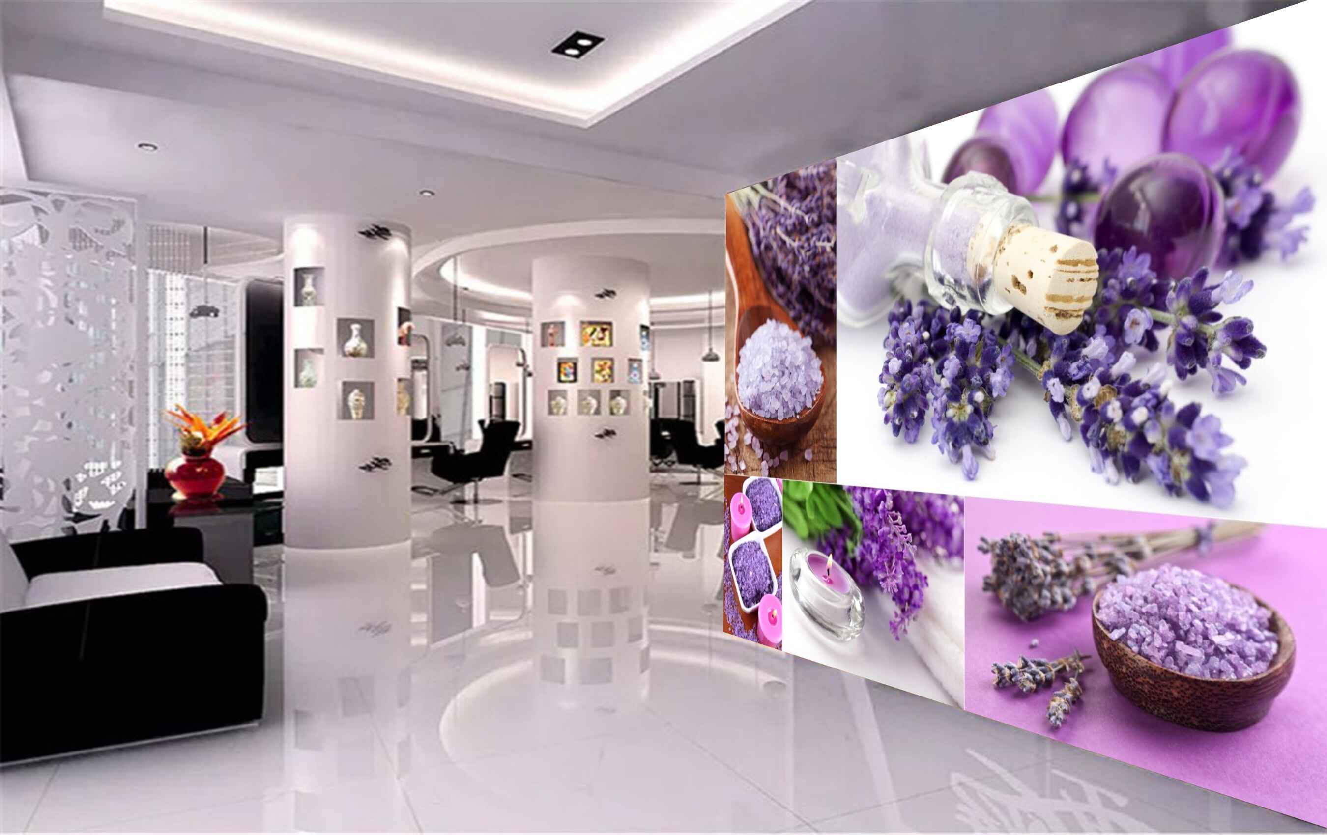 Avikalp MWZ3717 Purple Candles Flowers Stones Essence HD Wallpaper for Spa