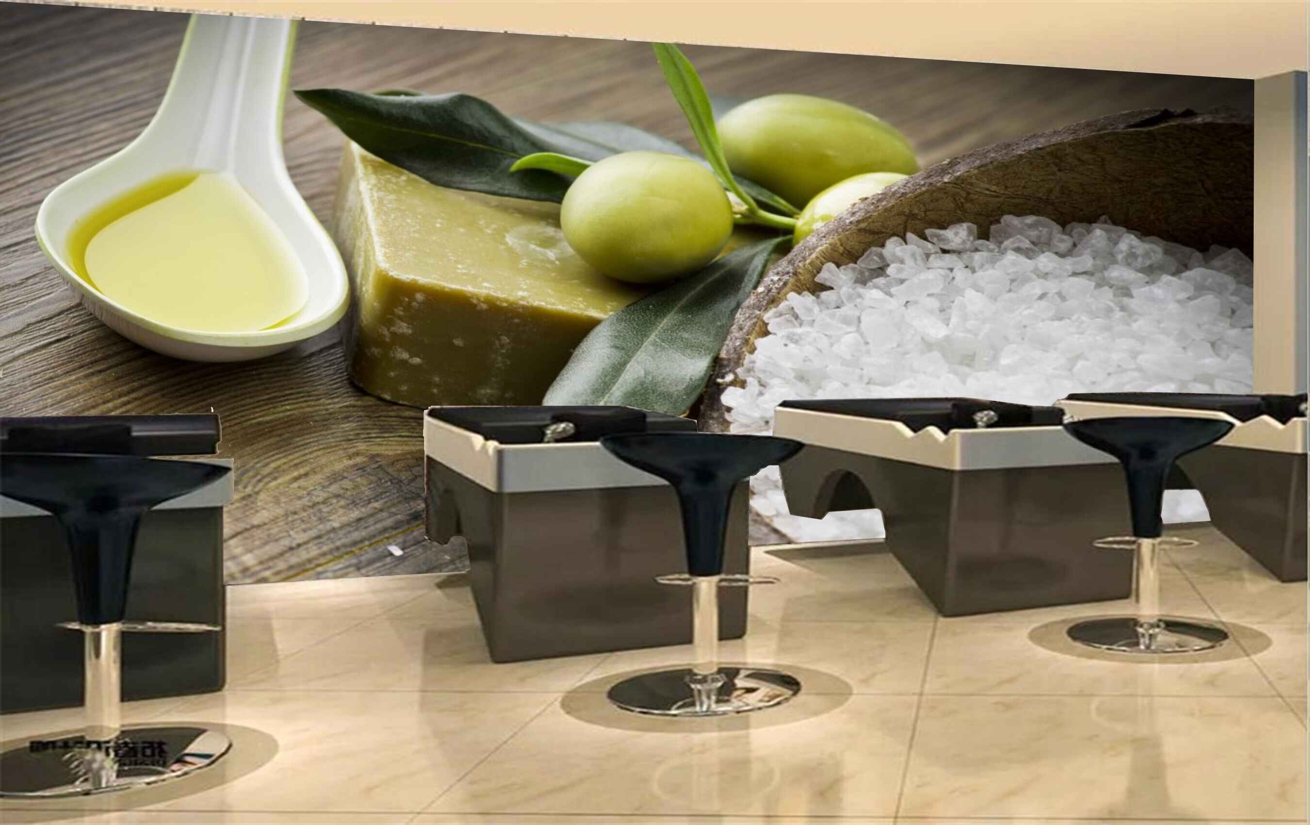 Avikalp MWZ3739 Lemons Juice Leaves Salt Bowls HD Wallpaper for Spa