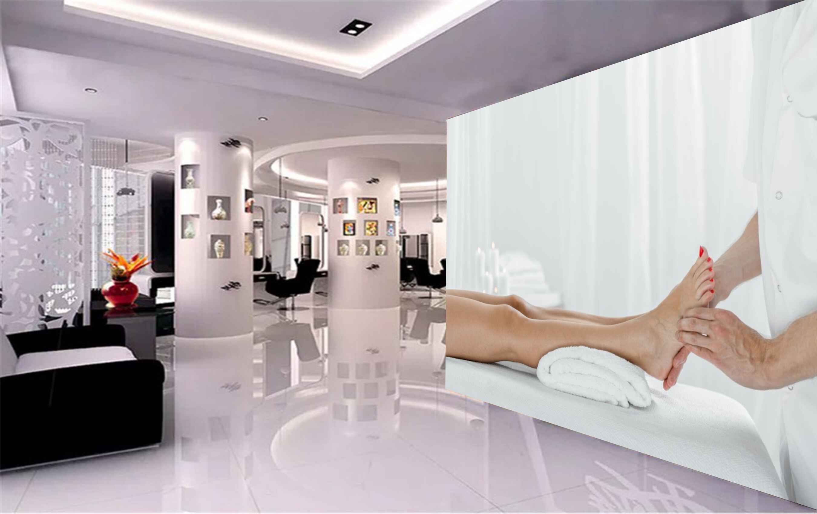 Avikalp MWZ3742 Foot Massage Legs White Clothes HD Wallpaper for Spa