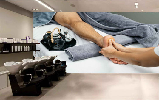 Avikalp MWZ3751 Feet Massage Grey Blanket Oils HD Wallpaper for Spa