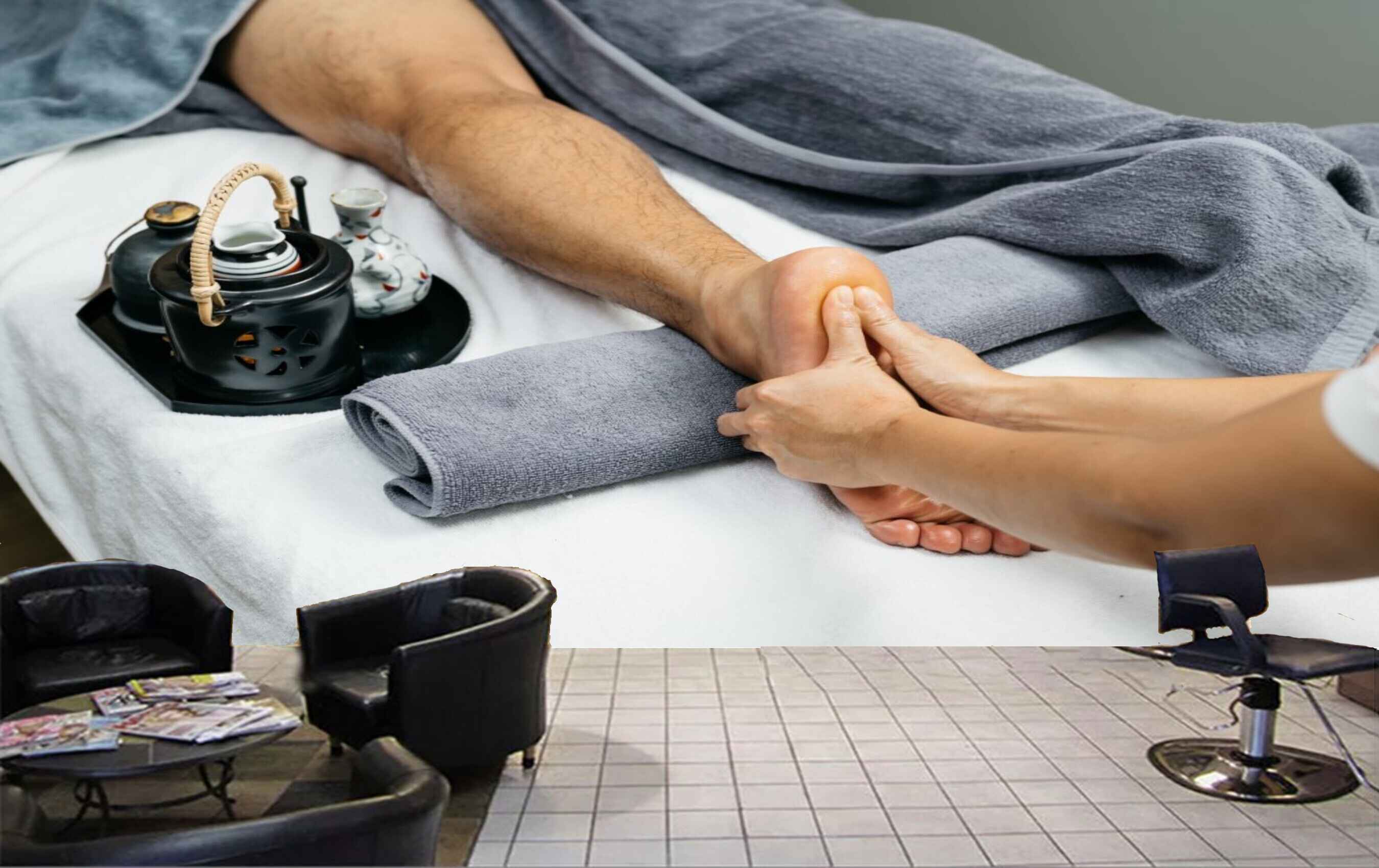 Avikalp MWZ3751 Feet Massage Grey Blanket Oils HD Wallpaper for Spa