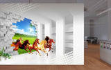 Avikalp MWZ3776 Seven 7 Horses Racing Natures Trees Plants Leaves HD Wallpaper