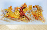 Avikalp MWZ3784 Orange Red Seven 7 Horses Racing HD Wallpaper